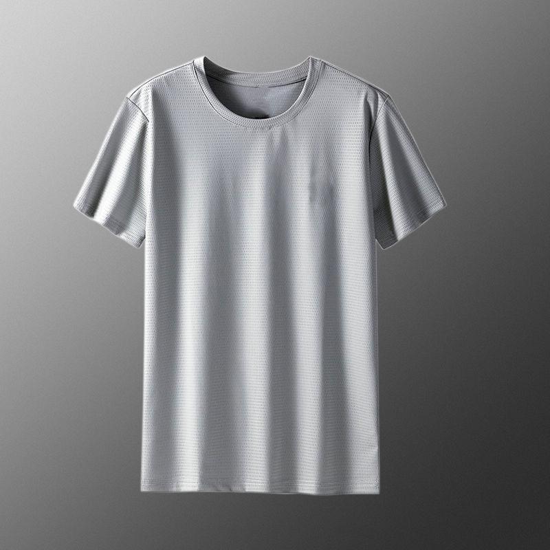 

Ice Silk Mesh Men s Loose Short Sleeve T-Shirt - Summer Plus Size L (45-52 kg)
