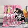 1PC Puella Magi Madoka Magica Print Flannel Blanket, High Quality All Seasons, Home Decor, Warmth and Comfort, Perfect for Christmas Gifts