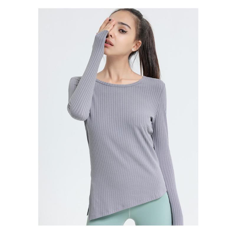 Damska sportowa, obcisła, długa, z rozcięciem, joga, top fitness