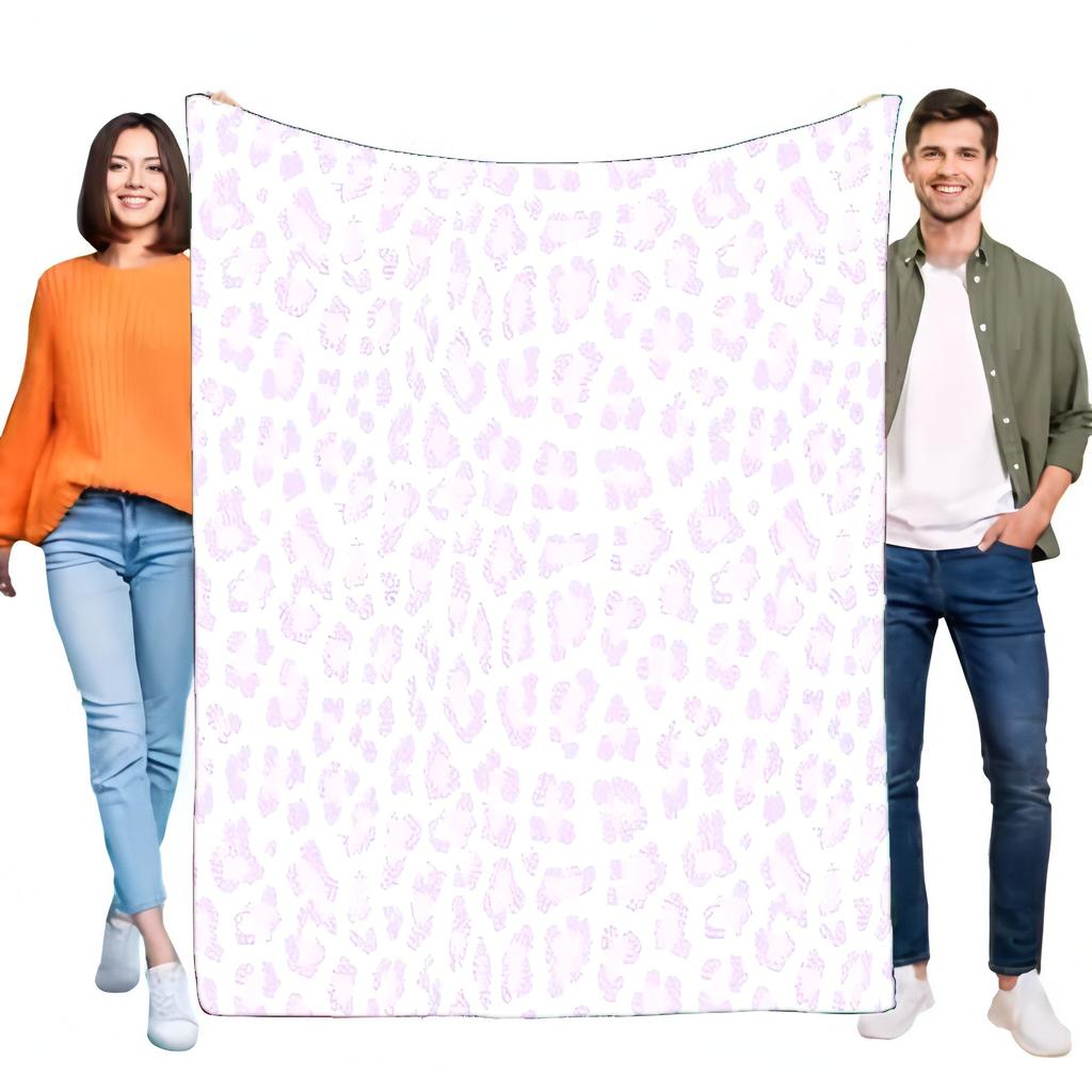 Trendy Pink Leopard Print Throw Blanket, Ultra-Soft Flannel Fleece Cozy Warm Lightweight for Sofa Bed Couch Home Decor & Aesthet