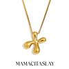 MamacitaSlay Creative 18K Gold Plated Stainless Steel Letter Pendant Necklace Party Waterproof jewelry Unisex Minimalist Gift