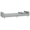 2 Seater Sofa Bed with 2 Pillows Light Grey Fabric