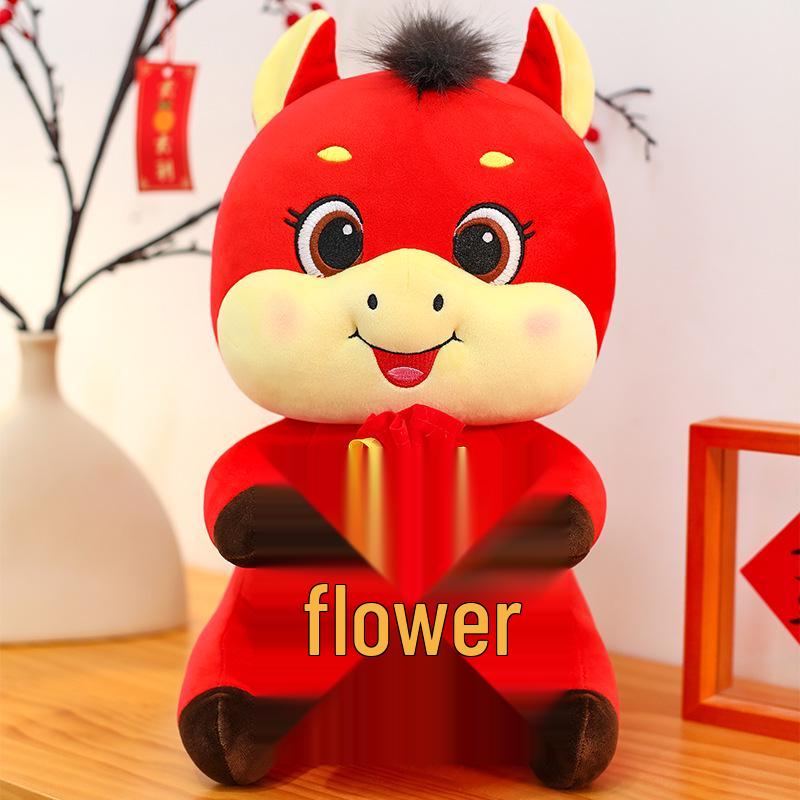 Large 2026 Year of the Horse Zodiac Pony Plush Doll – National Style Rag Doll Gift