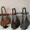 Women's Natural Suede Leather Shoulder Bag Ladies Frosted Cow Genuine Leather Underarm Bags Female Portable Crossbody Handbags