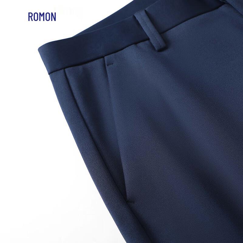 ROMON S Men's Easy Care Stretch Business Casual Straight-Leg Pants
