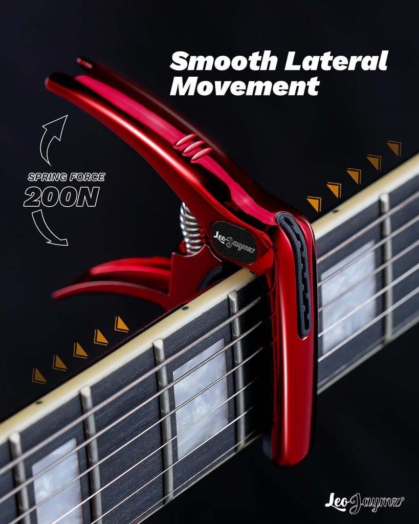 Leo Jaymz Guitar Capo for Zinc Alloy Metal Guitar Guitar Clamp for Bass Classical and Banjo Shadow Heavy-Duty Acoustic/Electric Guitars, Clip, Guitar,