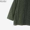 ZANZEA Damen Sommer Bluse mit Rundhalsausschnitt, 3/4-Ärmel, Spitze, Crcohet, Patchwork, lockere Bluse