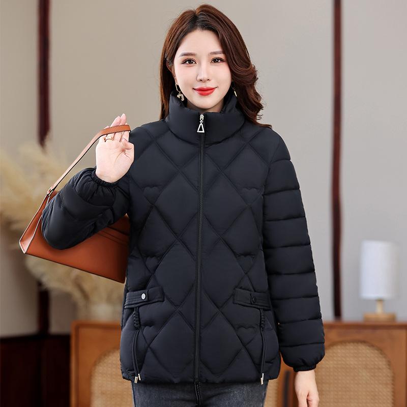 Winter Clothes Small Mother Clothes Short Thickened Down Cotton Clothes Medium Old Man Large Size Jacket Warm Stand-up Collar Cotton Clothes