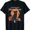 Bunch of Hocus Pocus Cat T-Shirt Halloween Costume Gift Gothic Style Round Neck Short Sleeves Cotton Tops Black Cat Lover