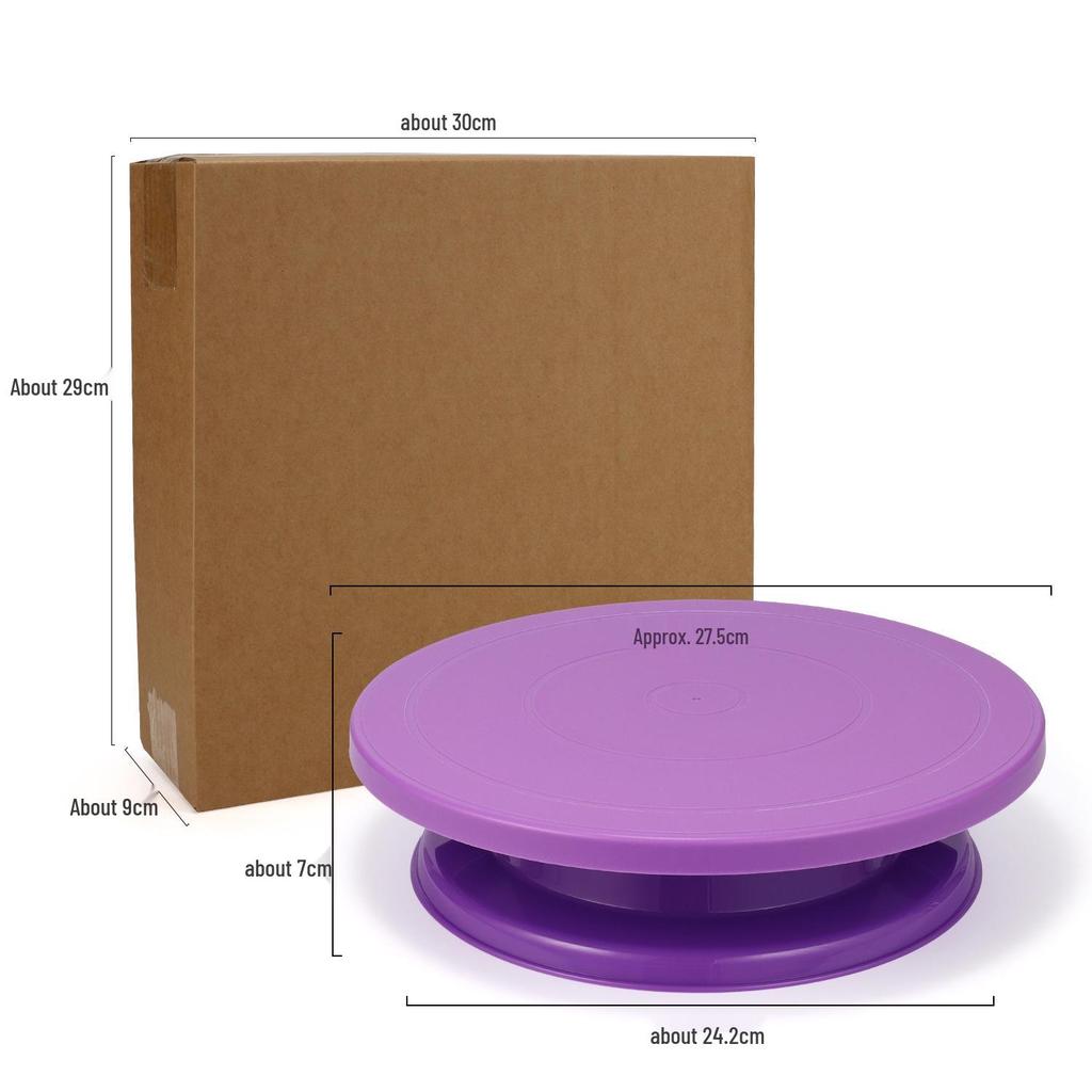 Rotating Cake Decorating Stand - Lightweight & Stable Plastic Turntable