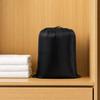 Black Drawstring Storage Bag, Foldable for Travel Home
