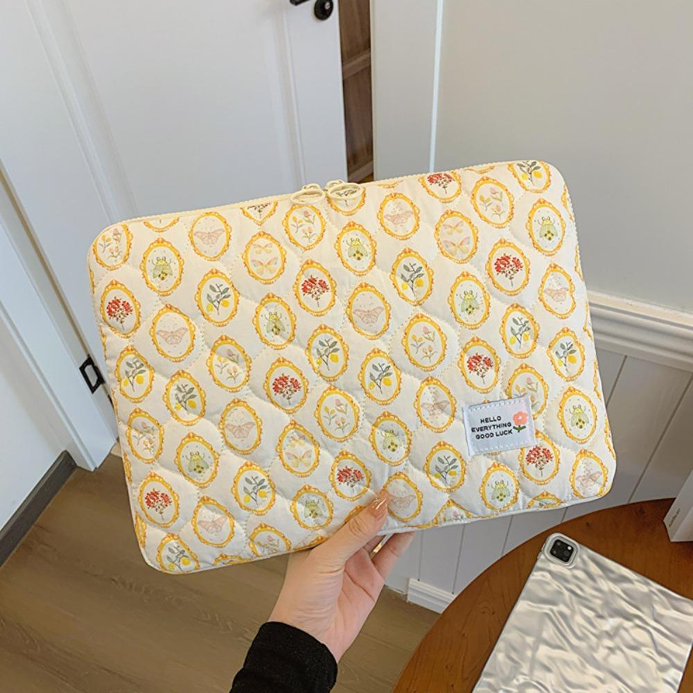 

Large Capacity Tablet Sleeve Bag Puffy Computer Storage Bag Document Bag Laptop Notebook Case Girl 14inch-flower
