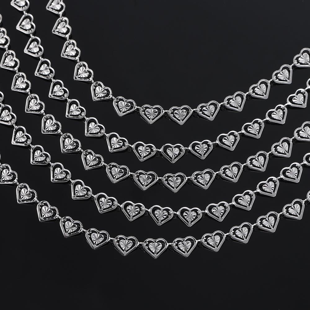 1 Meter Hollow Out Double Heart Chains Copper Classical Chain for Bracelet Necklace Jewelry Making Accessories