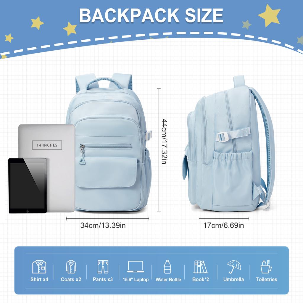Mochila Estética para Mujer Mochila Escolar para Niño Niña, Mochila Universitaria con Múltiples Compartimentos para Portátil, Mochila Casual de Viaje