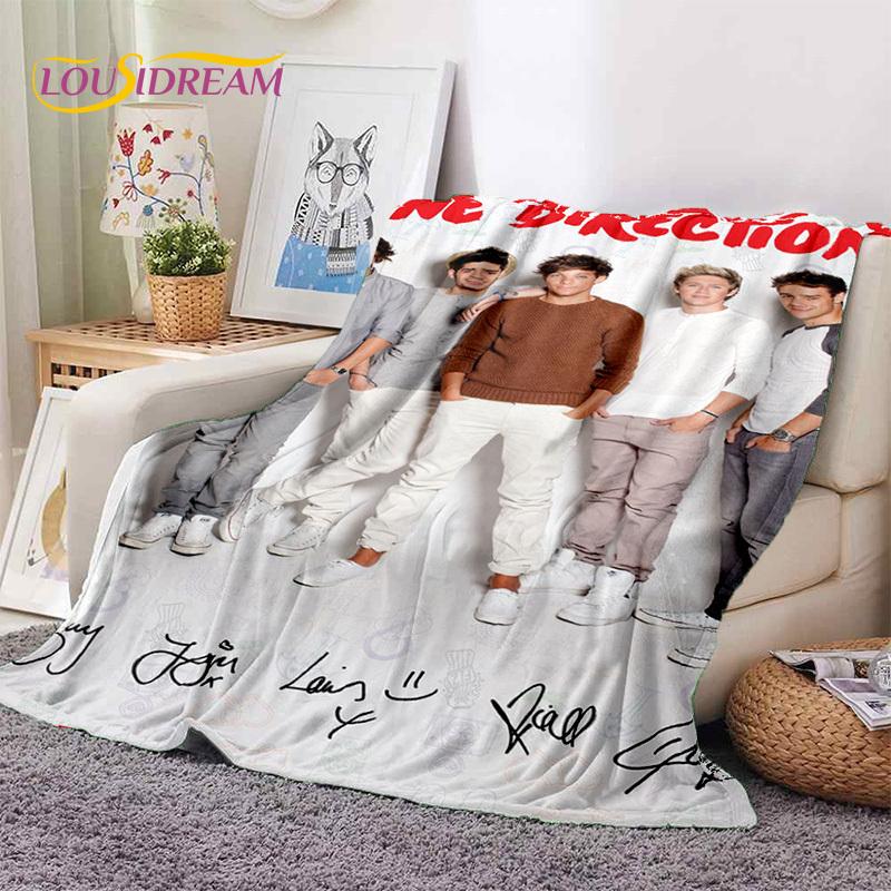 2025 Rock-One Direction Combinatio 1D Star Soft Blanket,Soft Throw Blanket for Home Bedroom Bed Sofa Picnic Travel Cover Gift