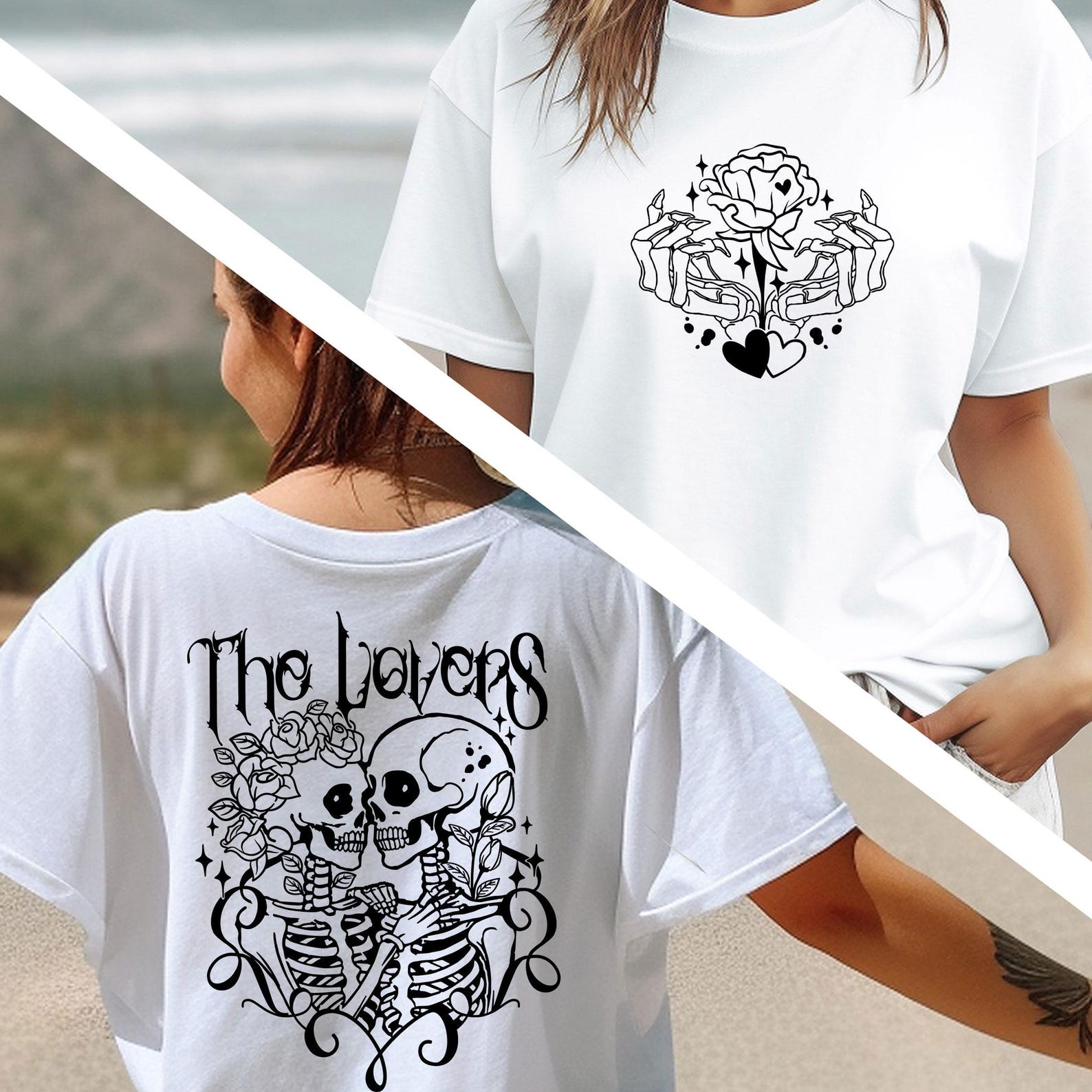 The Lovers Shirt, Valentines Day Shirt, Two Sided Valentine Tee, Skeleton Lovers Tee, Womens Valentines Day Shirt, XOXO Shirt 2XL