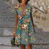 Nieuwe Zomerbloemen Plant 3D Print Dames Jurken Korte Mouw V-Hals Jurk Vrouwelijke Zomerjurk Vestidos