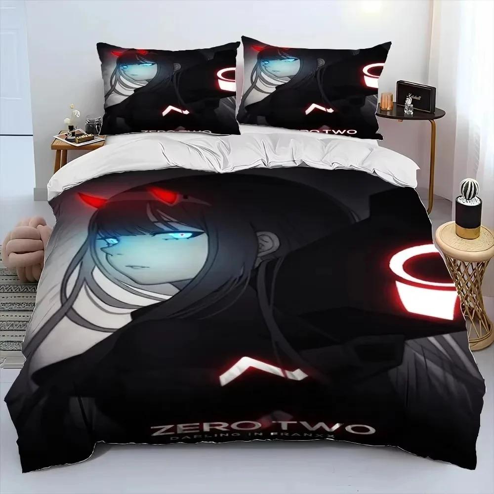 Zero Two DARLING In The FRANXX Cartoon Bedding Set Bedroom Soft Modern Bedspreads Comefortable Duvet Cover Quilt Pillowcase