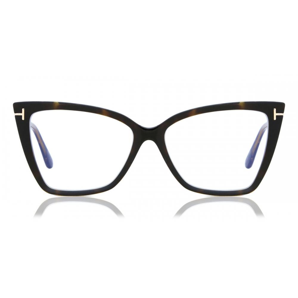 

Tom Ford Ft5844 B Blue Light Block 052 Women Eyeglasses Dark Tortoise/55
