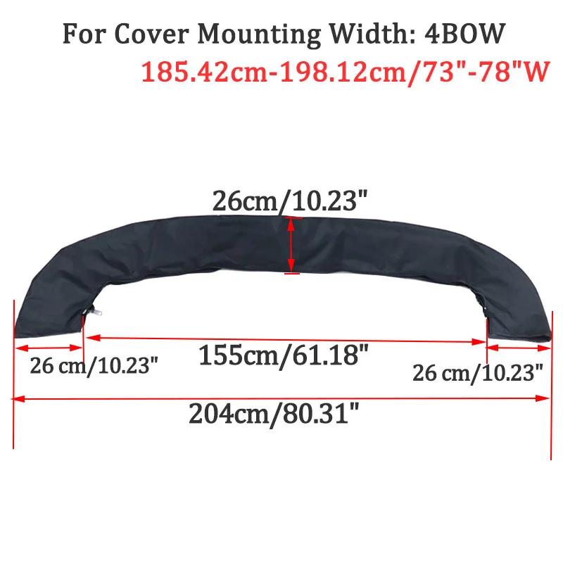 600D 4-Bogen-Biminitop-Kofferraumabdeckung ohne Rahmen Yacht-Bootsabdeckung mit Reißverschluss Anti-UV-wasserdichte staubdichte Abdeckung Marinezubehör