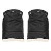 Black Fur Muff Gloves for Stroller, Sled, Insulated for Winter