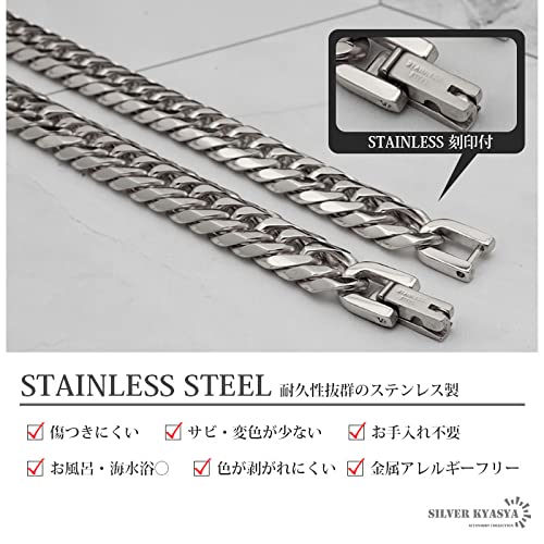Doppelte Kihei-Halskette mit Wundermedaille, Silber, Silberanhänger, HIPHOP B-Serie, 50 cm, 60 cm, exklusive Box enthalten [Silber KYASYA], 6-seitig