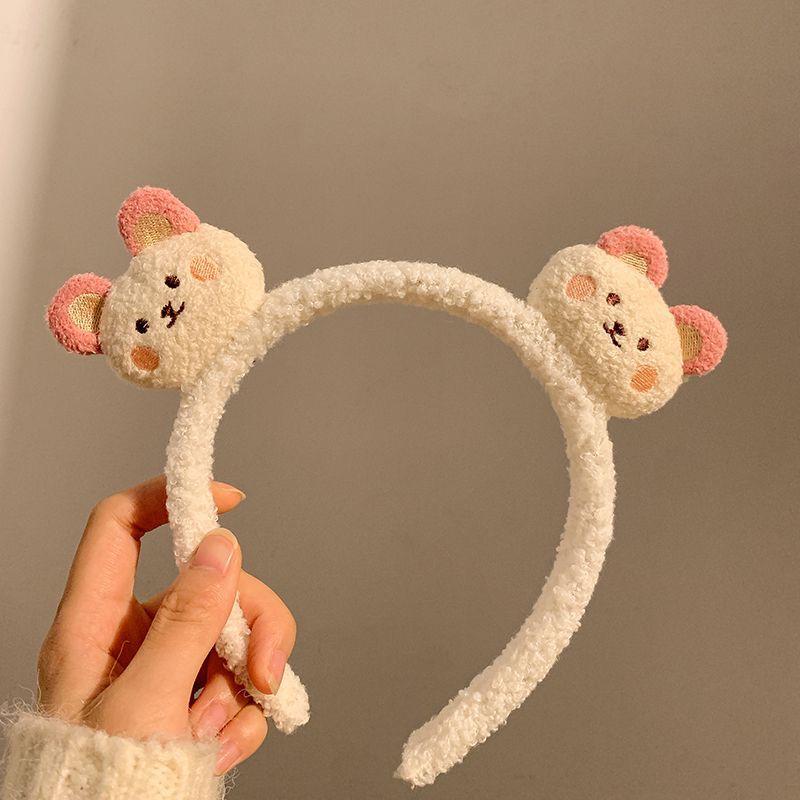 Cartoon Plush Headband: Cute Hair Accessory for Women & Kids, Perfect for Face Washing