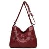 2021 Women's Soft Leather Shoulder & Messenger Bag for Middle-aged & Elderly with Large Capacity