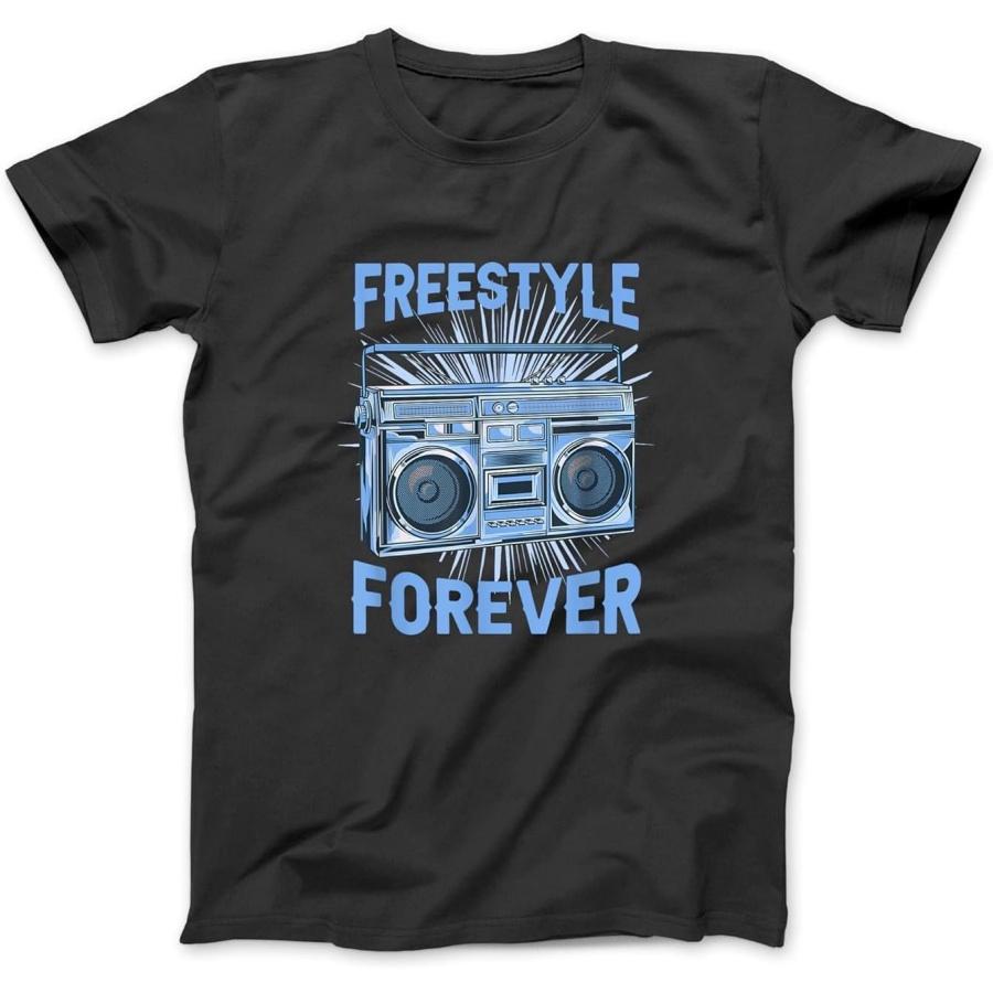 

Music Lover Shirts Freestyle Forever 80s Retro Rap Style T-Shirt Sweatshirt Hoodie for Men Women Kids Made in Canada Black XXXXXL чорний
