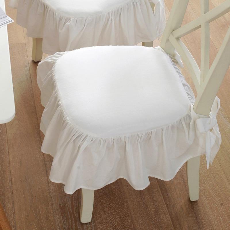 

Retro Pleated Chair Cushions Dining Chair Mats with Straps Anti Slip Kitchen Chair Mats Rustic Style Independent Core Can Be Disassembled Washed 43x45cm 1pcs