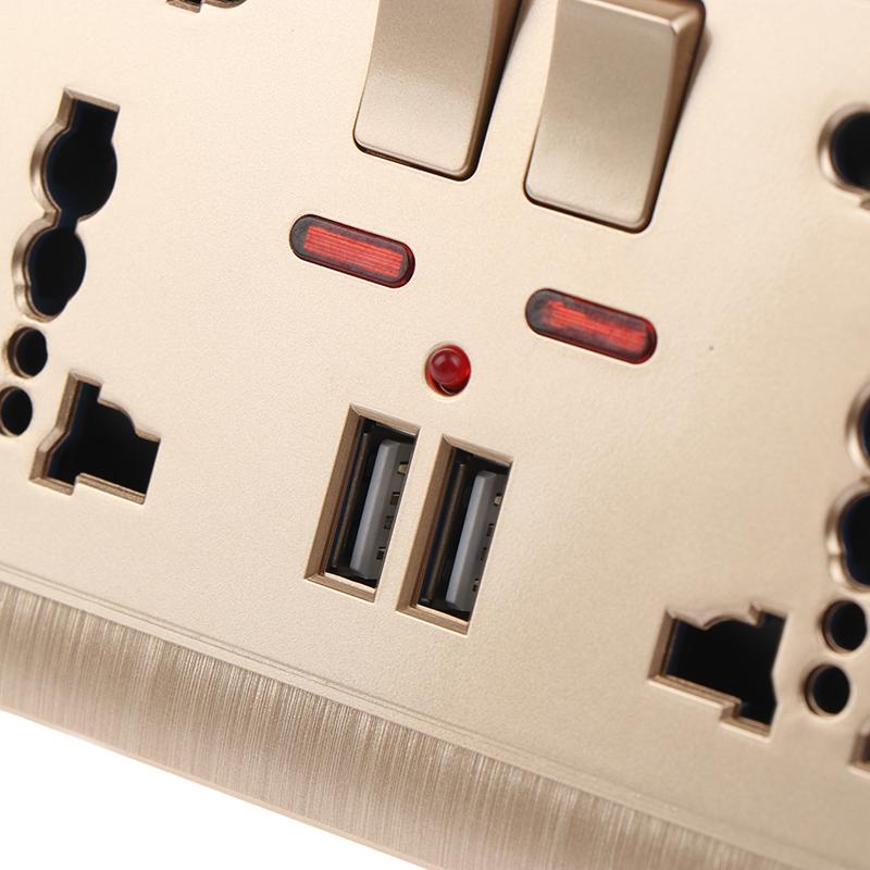 Veggstrømkontakt Universal 5 Hull 2.1A Dobbel USB-laderport Kontakt