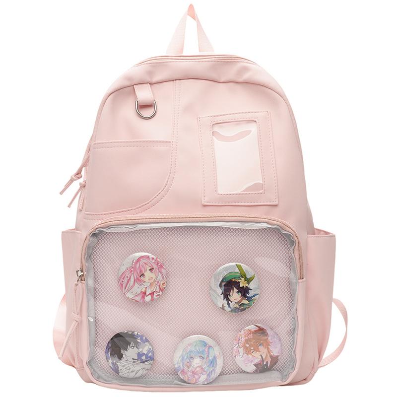 New College Style Backpack, Junior High School Student Schoolbag, High Value Transparent Cartoon Cute Backpack
