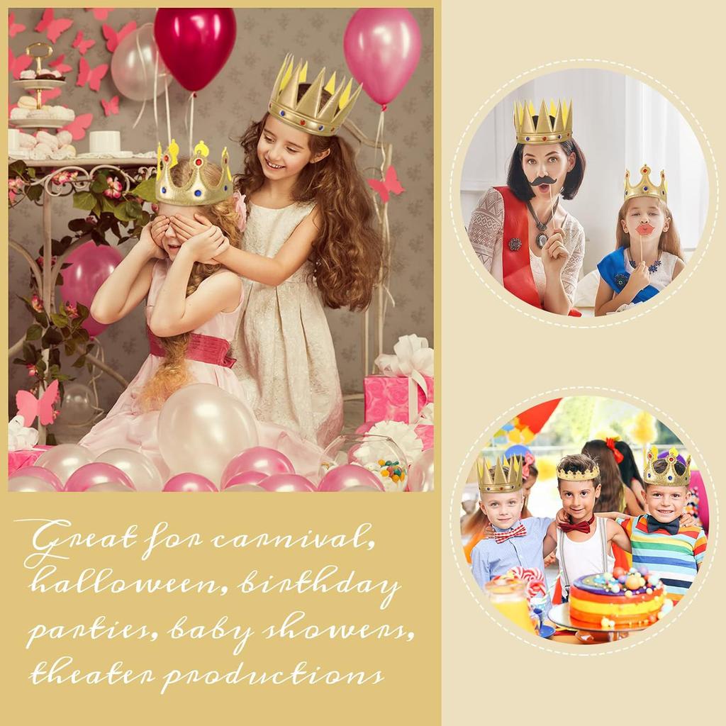 4 szt. Dziecięca Korona Króla na Imprezę Złota Korona na Urodziny Korona Króla Kapelusz Złoty Kostium na Baby Shower Imprezę Rekwizyty do Zdjęć Akcesorium