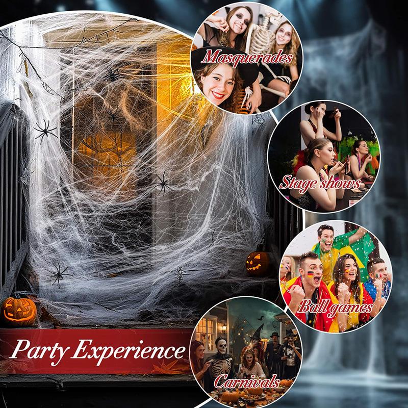 Halloween Decoration Spider Cotton Spider Web Spider Silk Outdoor Haunted House Secret Room Bar Scene Atmosphere Setting Props