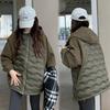 Large size new hooded cotton-padded clothes women's light jacket cotton-padded jacket sleeves splicing loose cotton-padded clothes girlfriend clothes