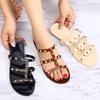 2025 Crystal Flat Slip-On Sandals: Fashionable Studded Summer Outdoor Shoes