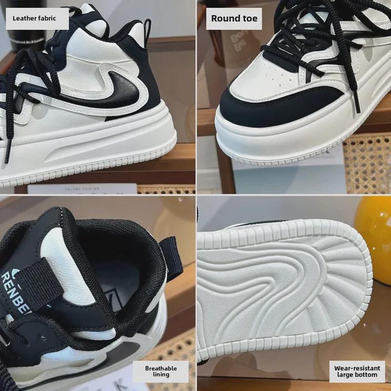 2025 Spring White Platform Sneakers for Women - Korean Style Casual Sports Shoes S6102051