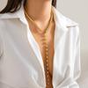 Bohemian Pearl Necklace Goth Y-Shaped Necklace Elegant Retro Clavicle Chain  Gift Idea