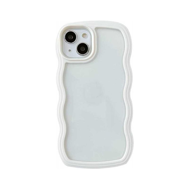 Simple Fashion Wave Frame Clear Shockproof Back Cover For iPhone 16 Pro Max 15 14 Plus 13 12 11 17 Pro Max 17 Air Case