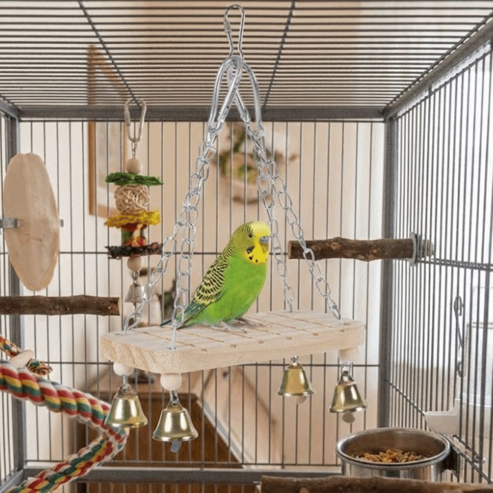 With Hook Parrot Swing Toy Wear-Resistant Parrot Cage Hut Bird Toy Hammock  Pet Bird Training