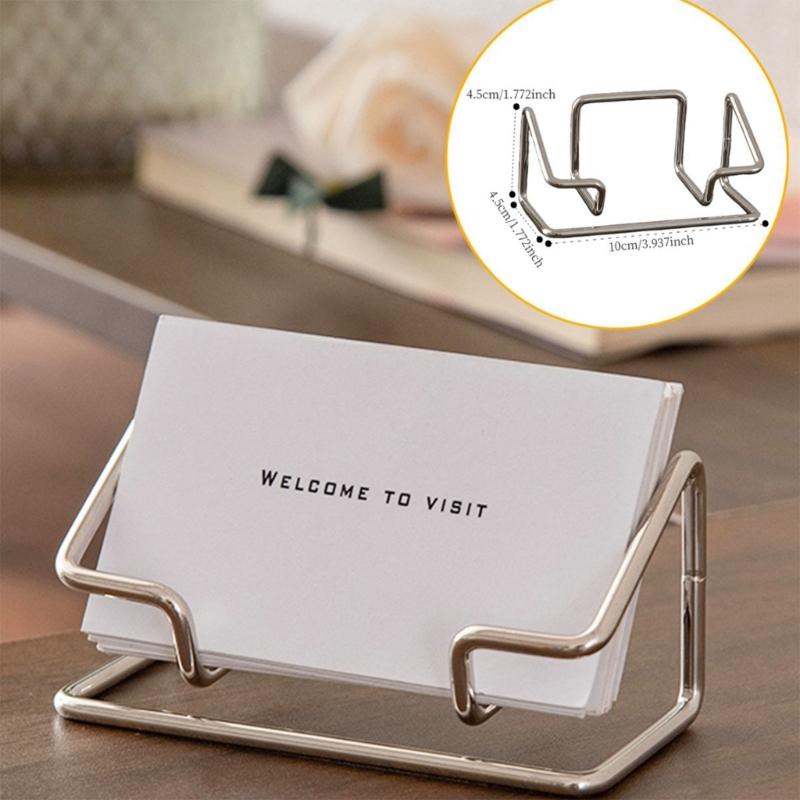Professional Metal Card Organiser For Business Meeting And Conference Desktop Business Card Display Stand Hold 70 Sheets