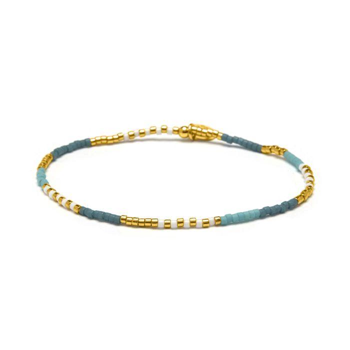 Bracelet - LUXENTER - Sisak - 18-carat Yellow Gold Finish - Multicolored Crystal - Elastic 55 Mm