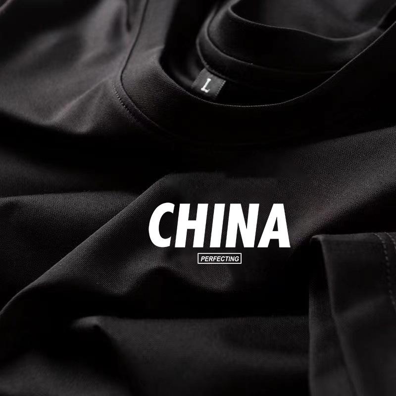 

Хлопковая футболка с короткими рукавами, мужская однотонная футболка с круглым вырезом, свободная рубашка с открытыми плечами S