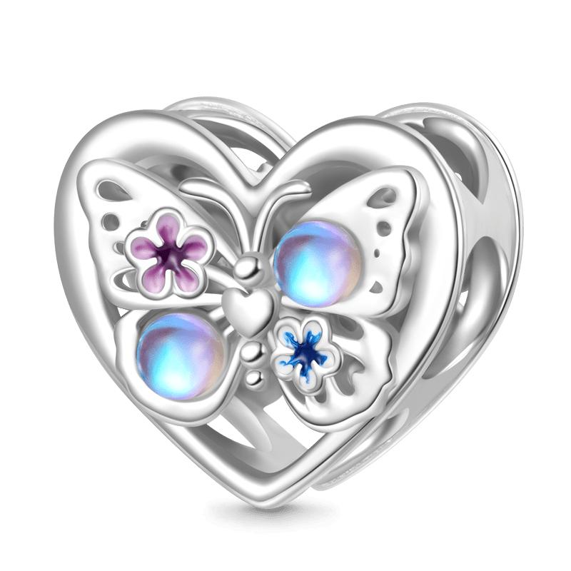 New copper Spring Butterfly Flower Green Leaves Fine Bead Charms Compatible With Authentic Pendant Charm Bead Charms Bracelets Women Do It Yourself J