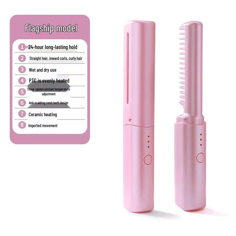 

Portable Wireless Dual-Use Hair Straightener Comb with Negative Ion Technology