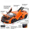 1:24 Scale Revuelto SVJ63 Sports Car Model Toy Shock Absorption Sound Light Miniature Sports Cars Models for Kids' Edutainment