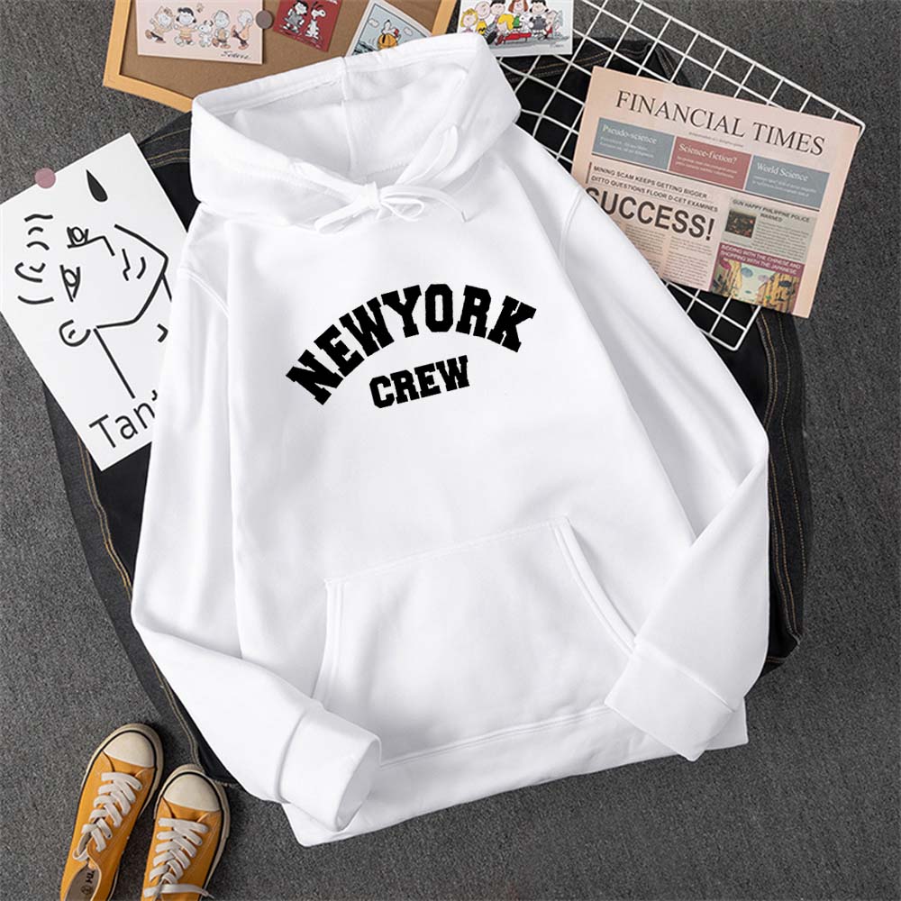 

Hirsionsan Нью-Йорк Толстовка з принтом літер Жіноча базова жіноча осінь з капюшоном Аніме Пуловери з довгими рукавами Повсякденні топи 2024 Y2k 2XL