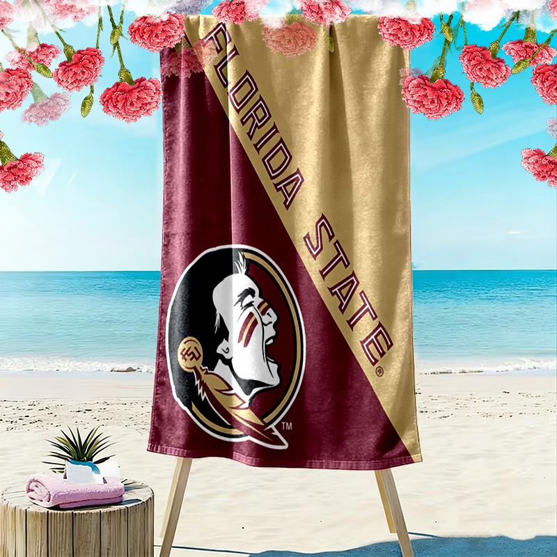 Florida State Seminoles Print Beach Towel, Large Soft Quick Dry Towel for Beach Camping Swimming