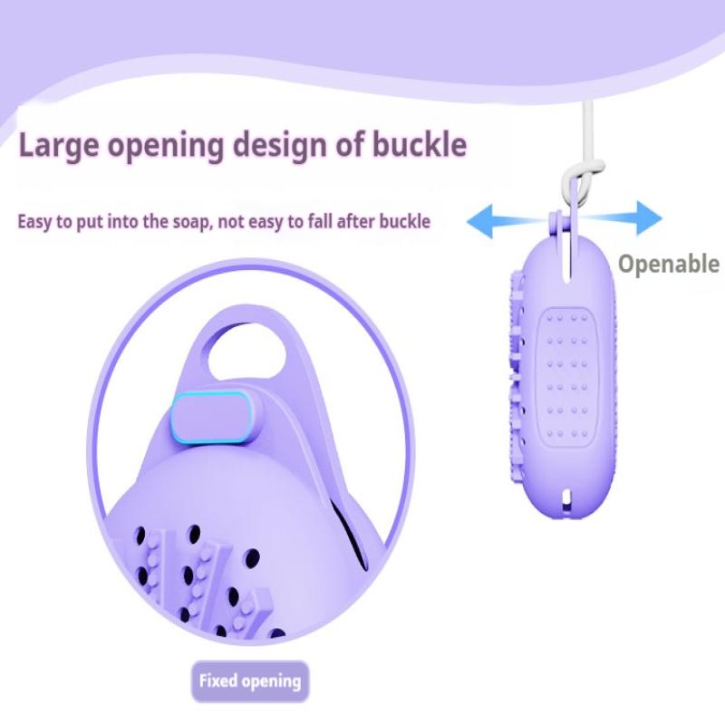 Silikon Seifensäckchen Sparsäckchen mit Kordel zum Peelen Duschschrubber Bademassage Doppelseitiges Texturdesign Badewaschen