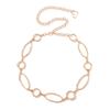 New hollow engraving oval hanging plated metal waist chain women's fashion simple suit dress waist accessories women